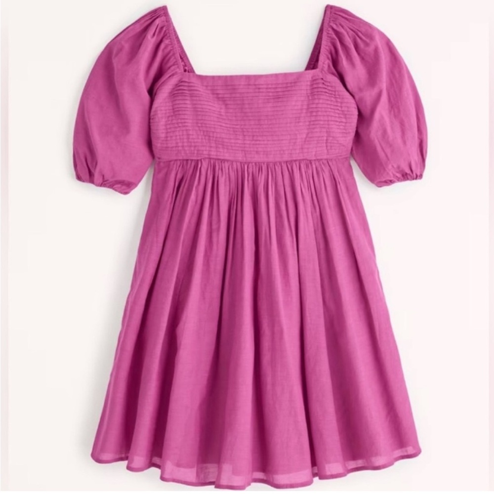 Abercrombie Emerson Ruched Puff Sleeve Mini Dress